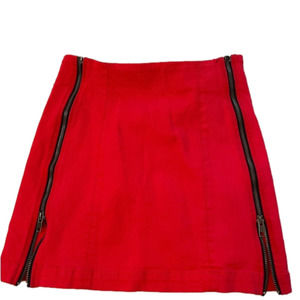 CARMAR Red Zipper skirt